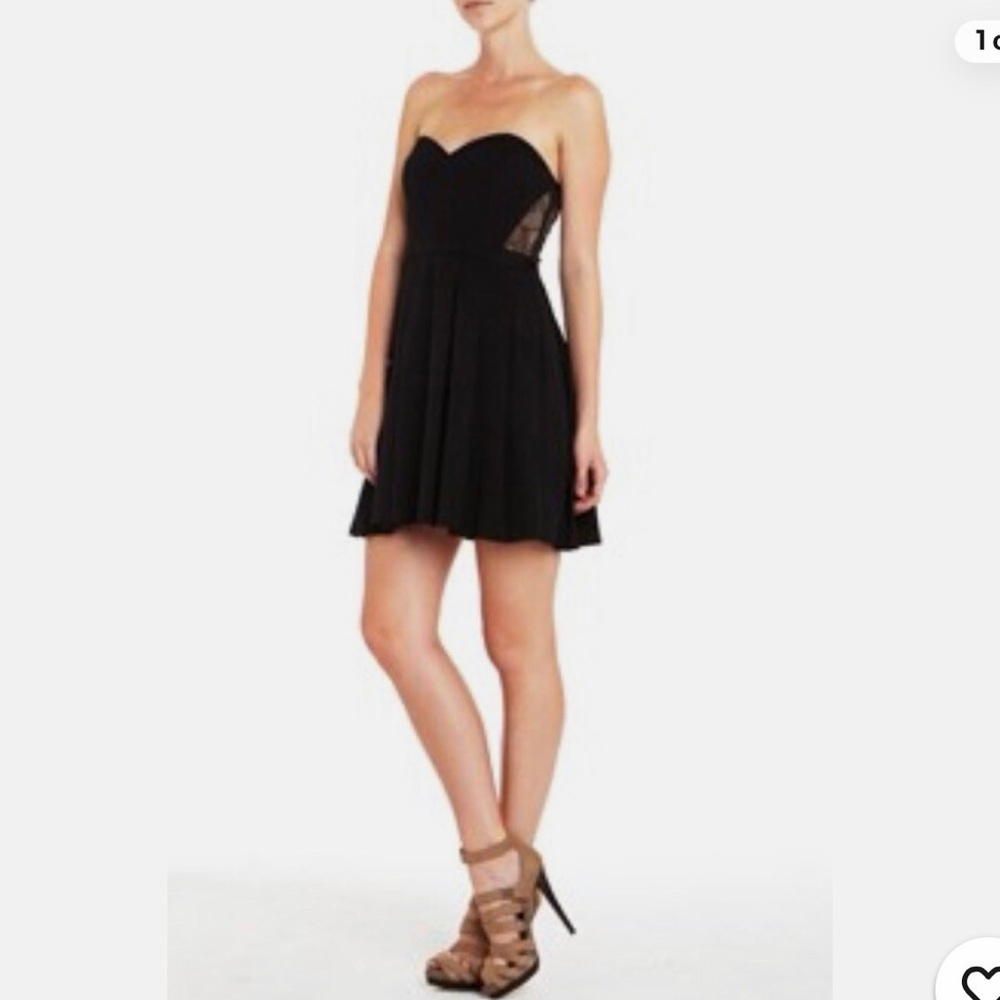 Max & Cleo Black Strapless Sweetheart Mini Dress